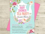 Tea Party themed Baby Shower Invitations Tea Party Baby Shower Invitation Floral Shabby Girl Baby