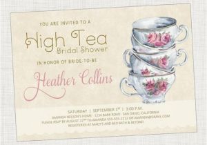 Tea Party themed Baby Shower Invitations Vintage Tea Cup Bridal Shower Invitation Baby Shower