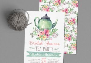 Tea Party themed Bridal Shower Invitations Tea Party Bridal Shower Invitations Wedding Shower Invite