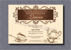 Tea themed Bridal Shower Invitations Tea Party themed Bridal Shower Invitation by Designsmadesimple