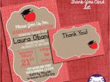 Teacher Graduation Invitations Teacher Graduation Invitation and Thank You Card Set