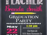 Teacher Graduation Party Invitations Teacher Education Degree Graduation Invitation Personalized