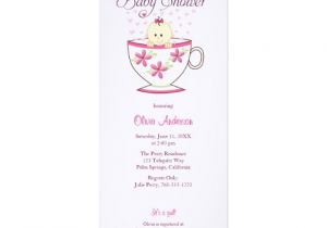 Teacup Baby Shower Invitations Baby In Tea Cup Baby Shower Invitations 4" X 9 25