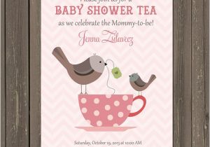 Teacup Baby Shower Invitations Baby Shower Tea Party Invitation Bird Baby Shower Invite