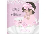 Teacup Baby Shower Invitations Vintage Baby Shower Girl Pink Baby In Teacup Custom