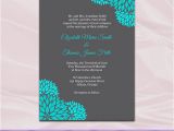 Teal Wedding Invitation Blank Template Teal and Gray Wedding Invitations Template Diy Printable