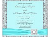 Teal Wedding Invitation Blank Template Teal Blue Silver Wedding 5 25×5 25 Square Paper Invitation