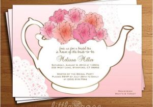 Teapot Bridal Shower Invitations Bridal Tea Party Invitation Floral Teapot Bridal Shower