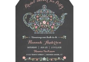 Teapot Bridal Shower Invitations Elegant Teapot Bridal Shower Chalkboard Invitation Zazzle