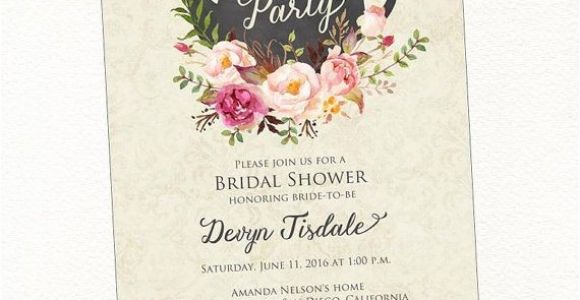 Teapot Bridal Shower Invitations Tea Party Bridal Shower Invitation Teapot Watercolor