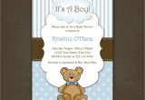 Teddy Bear Baby Shower Invitations Free Boy Teddy Bear Baby Shower Invitation Printable File $12