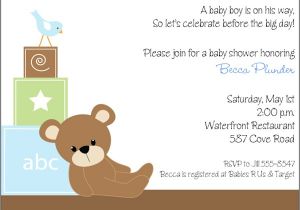 Teddy Bear Baby Shower Invitations Templates Free Printable Teddy Bear Baby Shower Invitations