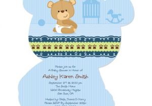 Teddy Bear Baby Shower Invites Baby Boy Teddy Bear Shaped Baby Shower Invitations