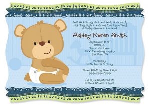 Teddy Bear Baby Shower Invites Personalize Product