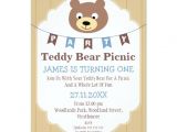 Teddy Bear First Birthday Invitations Boys Teddy Bear Picnic 1st Birthday Invitation Zazzle