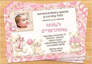 Teddy Bear First Birthday Invitations Teddy Bear Birthday Party Invitation Printable by