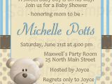 Teddy Bear Invitations for Baby Shower Blue Teddy Bear Baby Shower Invitation Personalized