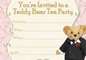 Teddy Bear Party Invitations Templates Free Printable Party Invitations Tuxedo Teddy Bear Tea