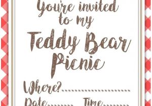 Teddy Bear Party Invitations Templates Free Printable Teddy Bear Picnic Invites Teddy Bear