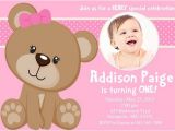 Teddy Bear Party Invitations Templates Pink Teddy Bear Birthday Invitations Free Printable
