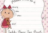 Teddy Bear Party Invitations Templates Tea Party Printable Party Kits