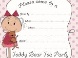 Teddy Bear Party Invitations Templates Tea Party Printable Party Kits