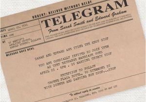 Telegram Wedding Invitation Template Printable Wedding Invitation Digital File Antique Rustic
