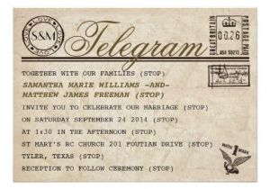 Telegram Wedding Invitation Template Vintage Telegram Wedding Invitations Bridal Party