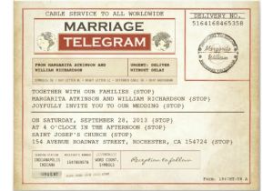 Telegram Wedding Invitation Template Vintage Wedding Telegrams Invitation Zazzle Com