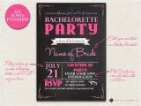 Template for Bachelorette Party Invitations Bachelorette Invitation Chalkboard themed Bachelorette Party
