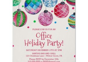 Template for Christmas Party Invitation In Office Holiday ornament Office Christmas Party Invitation Poster