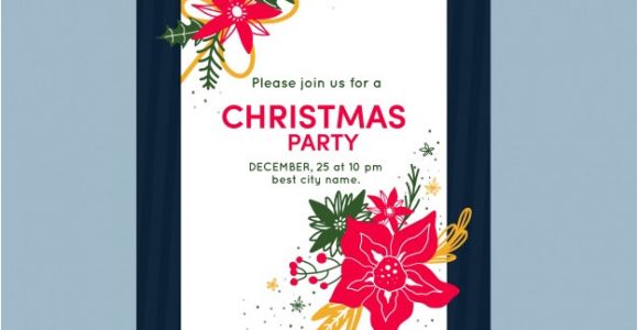 Template Invitation Party Vector Christmas Party Invitation Template Vector Free Download
