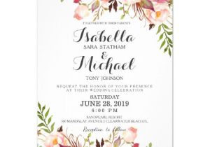 Template Untuk Wedding Invitation Rustic Floral Wedding Invitation Zazzle Com