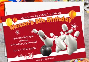 Ten Pin Bowling Party Invitations 10 Personalised Ten Pin Bowling Birthday Party Invitations