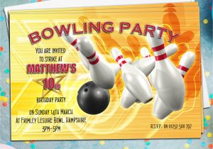 Ten Pin Bowling Party Invitations 10 Personalised Tenpin Bowling Birthday Party Invitations N1