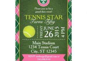 Tennis Party Invitation Grand Slam Tennis Party Invitation Grn Pink 5×7 Zazzle