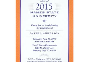 Texas A&amp;m Graduation Party Invitations orange & Blue formal Graduation Party Invitation