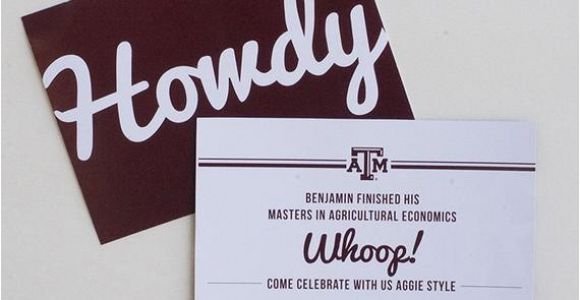Texas A&amp;m Graduation Party Invitations Texas A M Aggie Grad Announcement by Myownbrandofhappy On Etsy