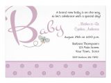 Text for Baby Shower Invite Baby Text Purple Baby Shower Invitation