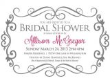 Text for Bridal Shower Invitation Bridal Shower Invitation Gray and Pink Bride Shower