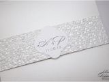 Textured Paper for Wedding Invitations Custom Pocket Invitation with Pebble Textured Paper Band