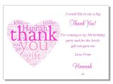 Thank You for Birthday Party Invitation Personalised Childrens Birthday Party Invitations Thank