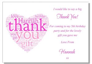 Thank You for Birthday Party Invitation Personalised Childrens Birthday Party Invitations Thank