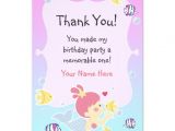 Thank You Letter for Invitation to Birthday Party Thank You Note Mermaid theme Birthday Party Custom