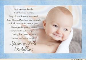 Thank You Message for Baptism Invitation Blessed Baby Thank You Card Christening Baptism