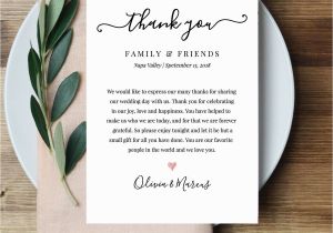 Thank You Message for Wedding Invitation Wedding Thank You Letter Thank You Note Printable Wedding In