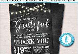 Thank You Party Invitation Template Editable Appreciation Invitation Grateful for You Teacher