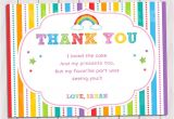 Thank You Party Invitation Template Items Similar to Rainbow Thank You Card Rainbow