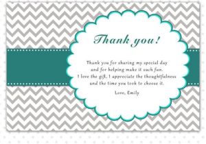 Thank You Party Invitation Template Printable Personalized Gray Chevron Thank You Card Note