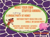 Thanks for Invitation Birthday Party Make Your Own Stuffed Animals Birthday Party Decorations